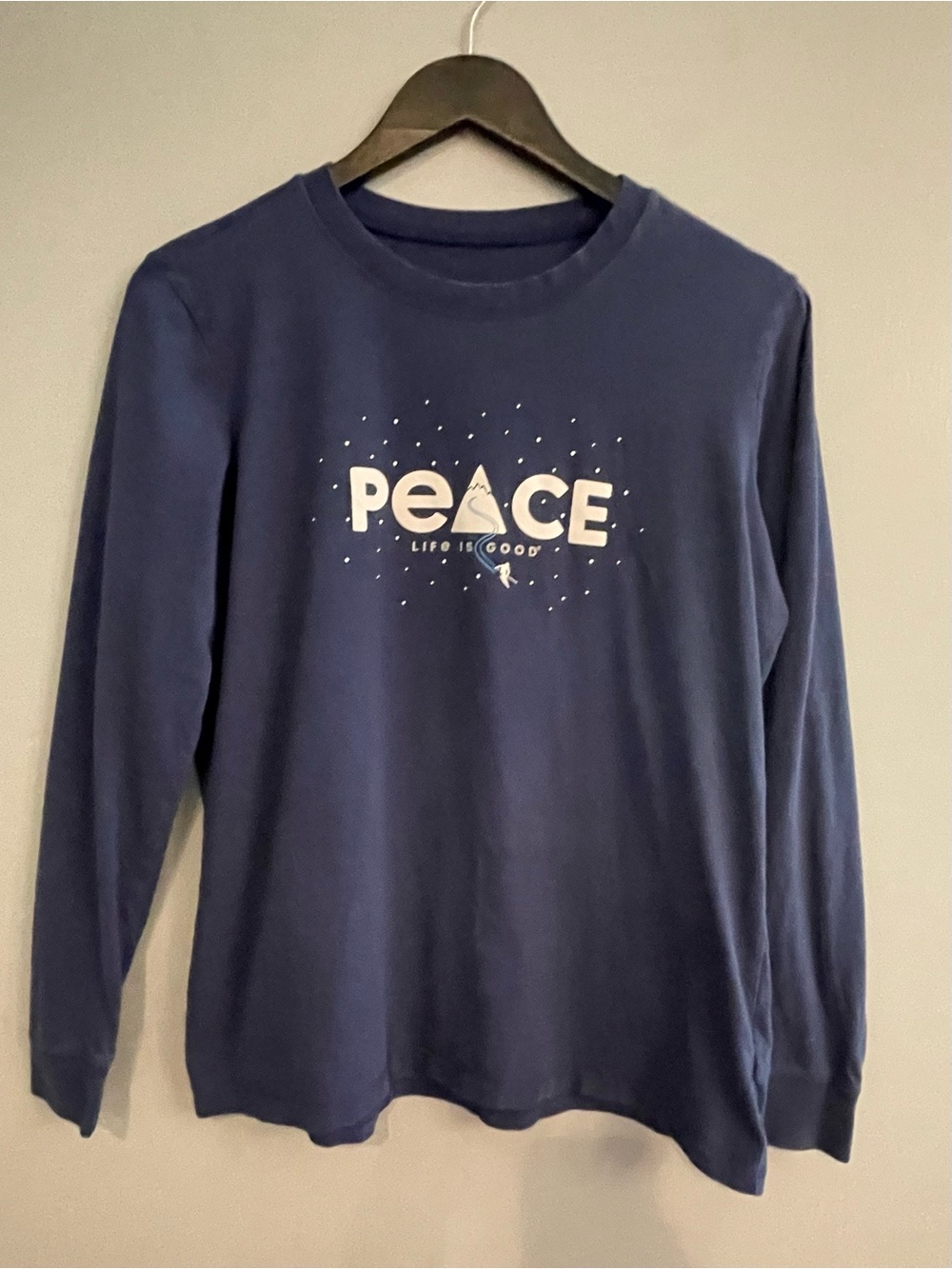 Life Is Good Navy PEACE Graphic Long Sleeve Shirt
